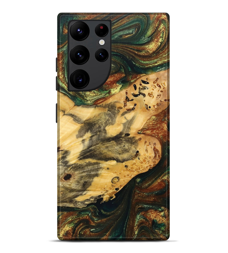 Galaxy S22 Ultra Wood+Resin Live Edge Phone Case - Mario (Green, 700923)