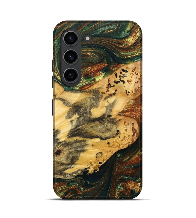 Galaxy S23 Wood+Resin Live Edge Phone Case - Mario (Green, 700923)