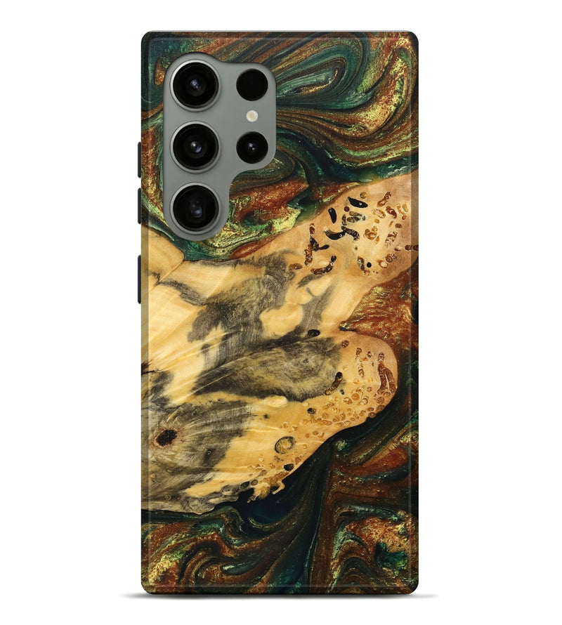Galaxy S24 Ultra Wood+Resin Live Edge Phone Case - Mario (Green, 700923)