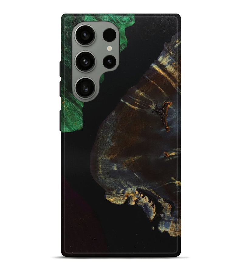 Galaxy S23 Ultra Wood+Resin Live Edge Phone Case - Hazel (Pure Black, 700933)