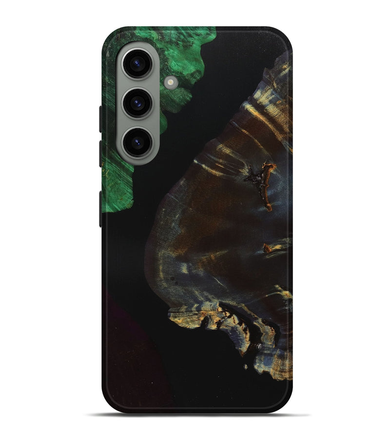Galaxy S24 Plus Wood+Resin Live Edge Phone Case - Hazel (Pure Black, 700933)
