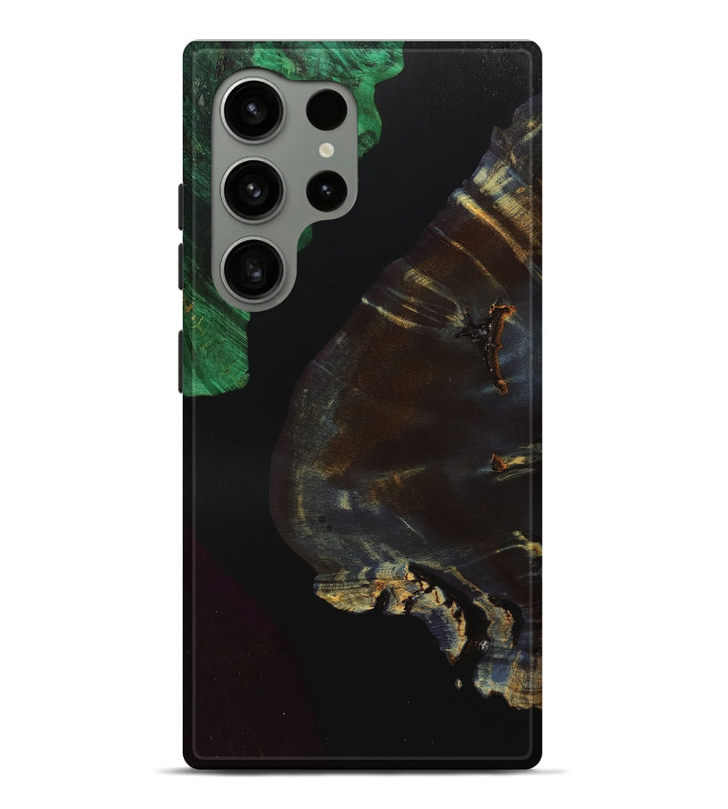 Galaxy S24 Ultra Wood+Resin Live Edge Phone Case - Hazel (Pure Black, 700933)