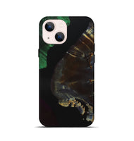 iPhone 13 mini Wood+Resin Live Edge Phone Case - Hazel (Pure Black, 700933)
