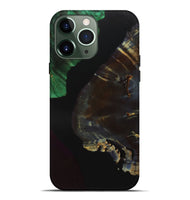 iPhone 13 Pro Max Wood+Resin Live Edge Phone Case - Hazel (Pure Black, 700933)