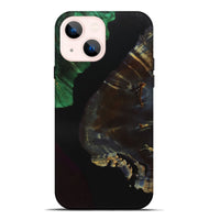 iPhone 14 Plus Wood+Resin Live Edge Phone Case - Hazel (Pure Black, 700933)