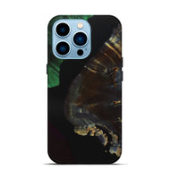 iPhone 14 Pro Wood+Resin Live Edge Phone Case - Hazel (Pure Black, 700933)