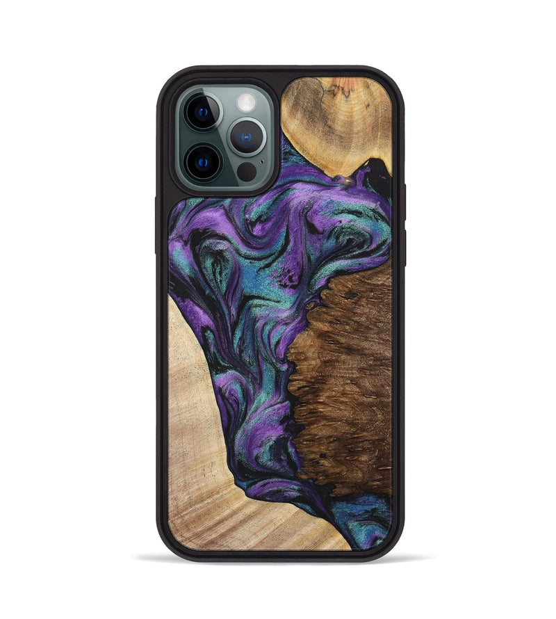 iPhone 12 Pro Wood+Resin Phone Case - Trevon (Mosaic, 700938)