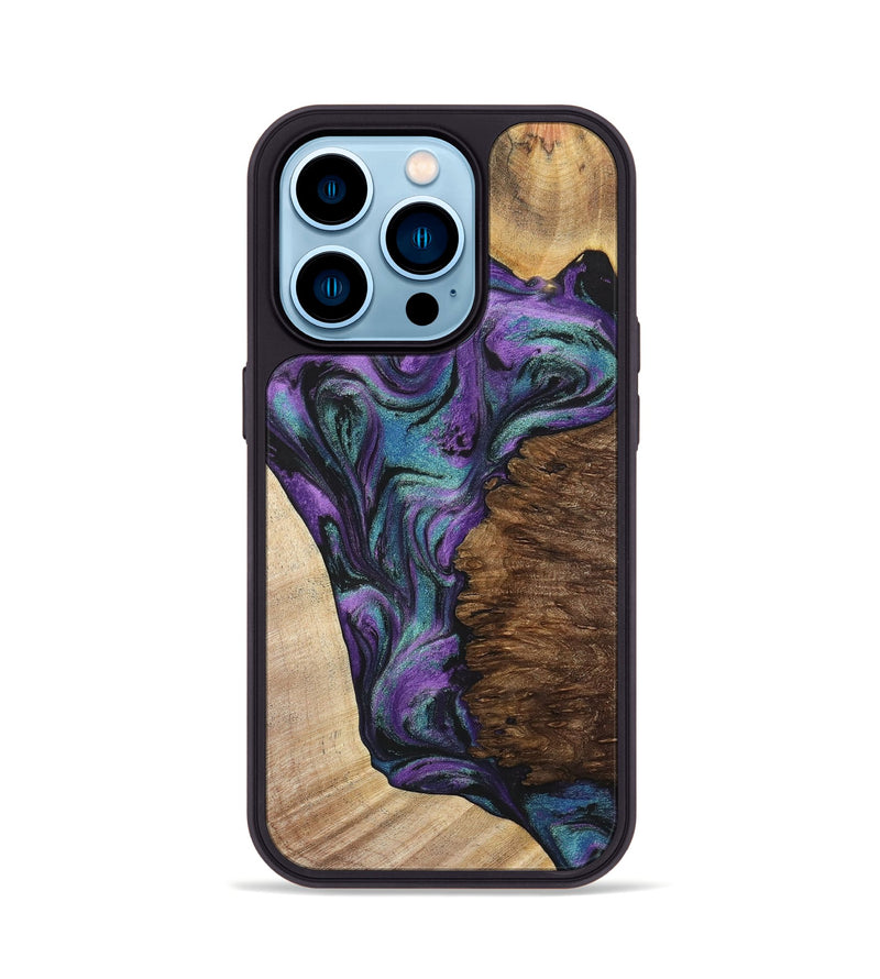 iPhone 14 Pro Wood+Resin Phone Case - Trevon (Mosaic, 700938)