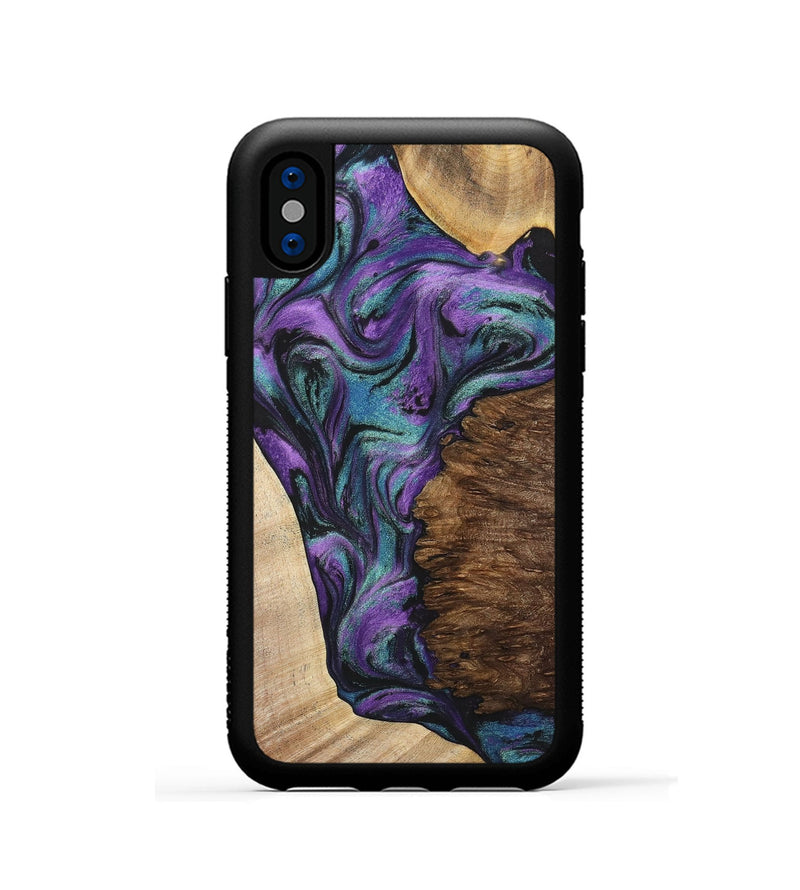 iPhone Xs Wood+Resin Phone Case - Trevon (Mosaic, 700938)