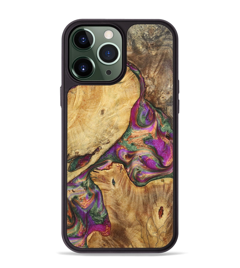 iPhone 13 Pro Max Wood+Resin Phone Case - Lily (Mosaic, 700944)