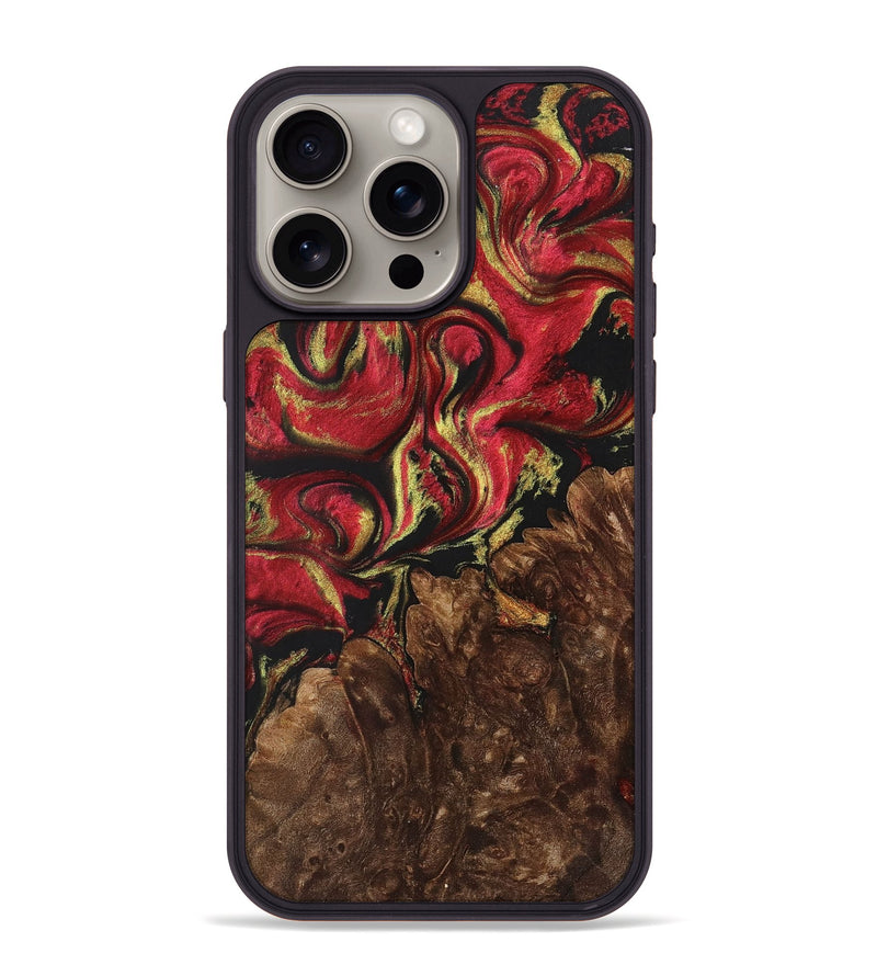 iPhone 15 Pro Max Wood+Resin Phone Case - Teri (Mosaic, 700946)