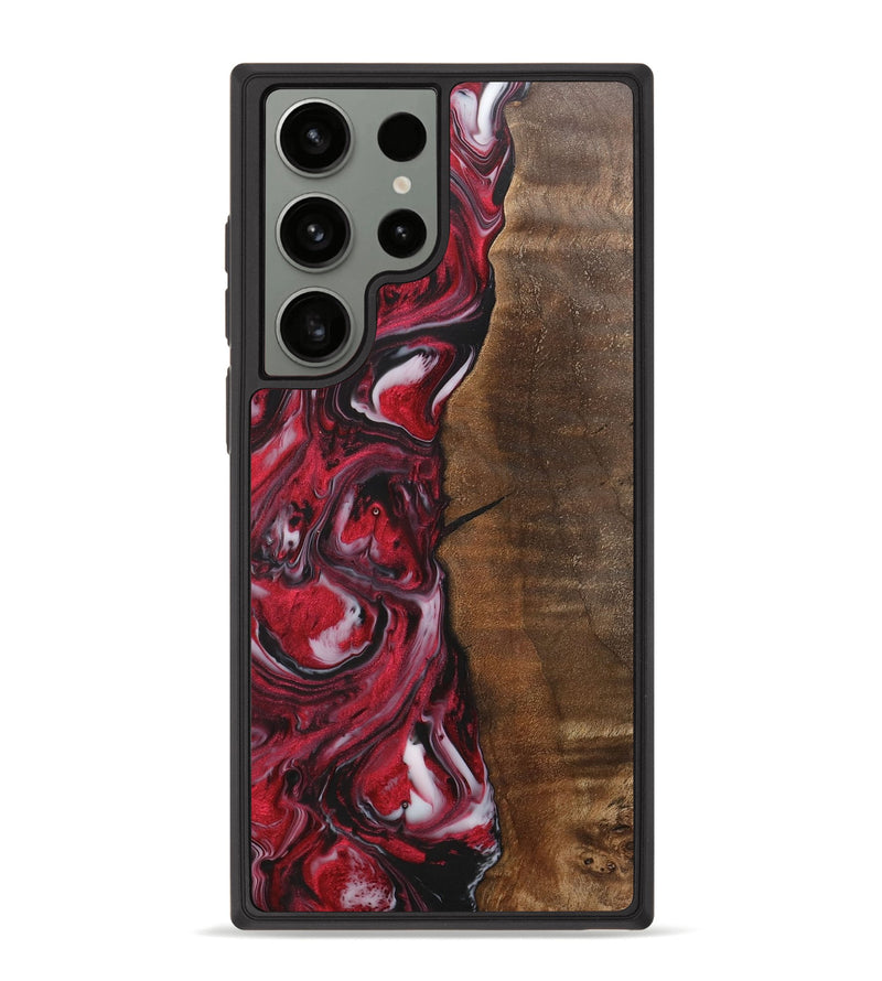 Galaxy S23 Ultra Wood+Resin Phone Case - Evangeline (Red, 700956)