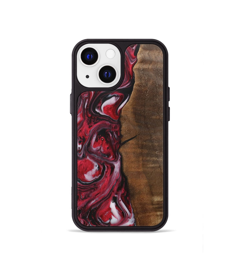 iPhone 13 mini Wood+Resin Phone Case - Evangeline (Red, 700956)