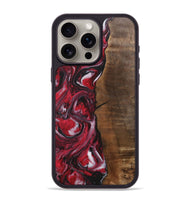 iPhone 15 Pro Max Wood+Resin Phone Case - Evangeline (Red, 700956)