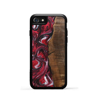 iPhone SE Wood+Resin Phone Case - Evangeline (Red, 700956)
