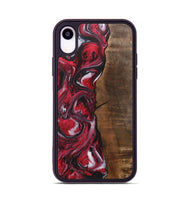 iPhone Xr Wood+Resin Phone Case - Evangeline (Red, 700956)