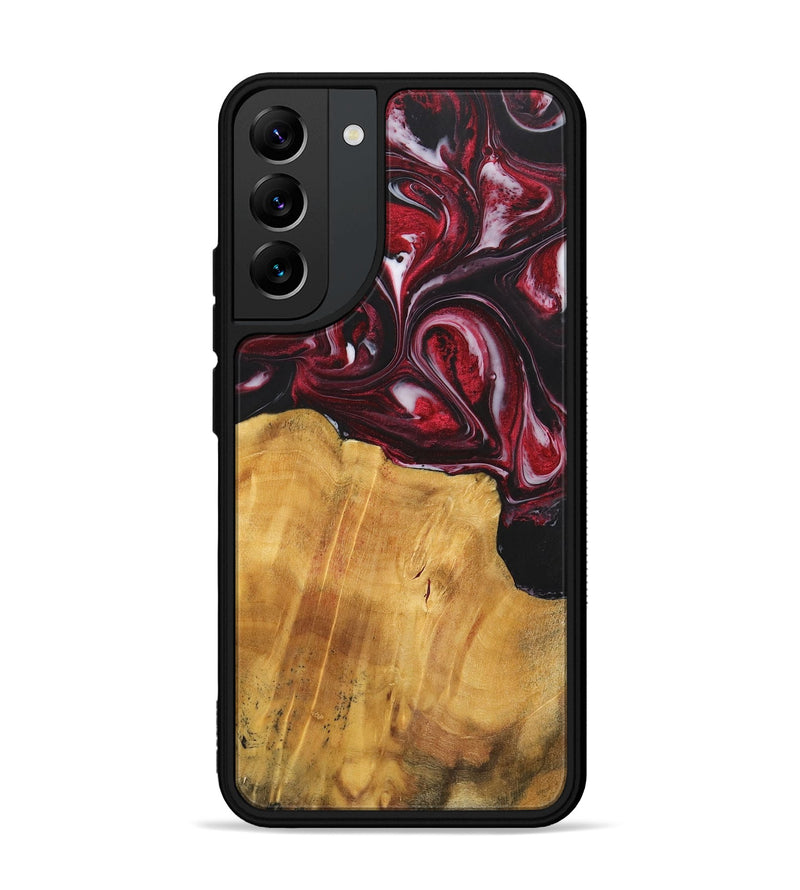 Galaxy S22 Plus Wood+Resin Phone Case - Leroy (Red, 700957)