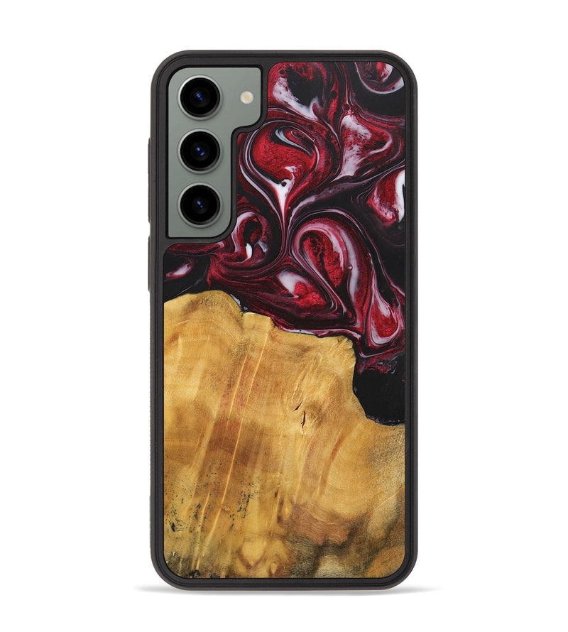 Galaxy S23 Plus Wood+Resin Phone Case - Leroy (Red, 700957)