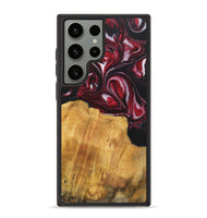 Galaxy S23 Ultra Wood+Resin Phone Case - Leroy (Red, 700957)