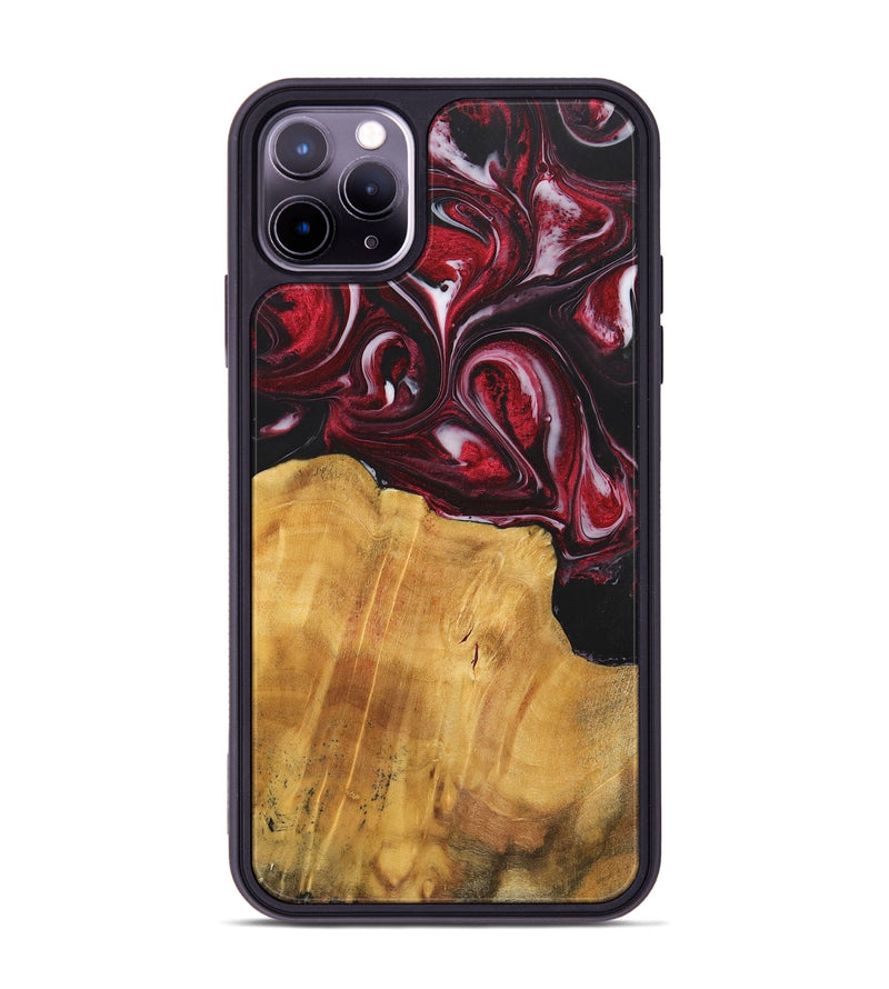 iPhone 11 Pro Max Wood+Resin Phone Case - Leroy (Red, 700957)