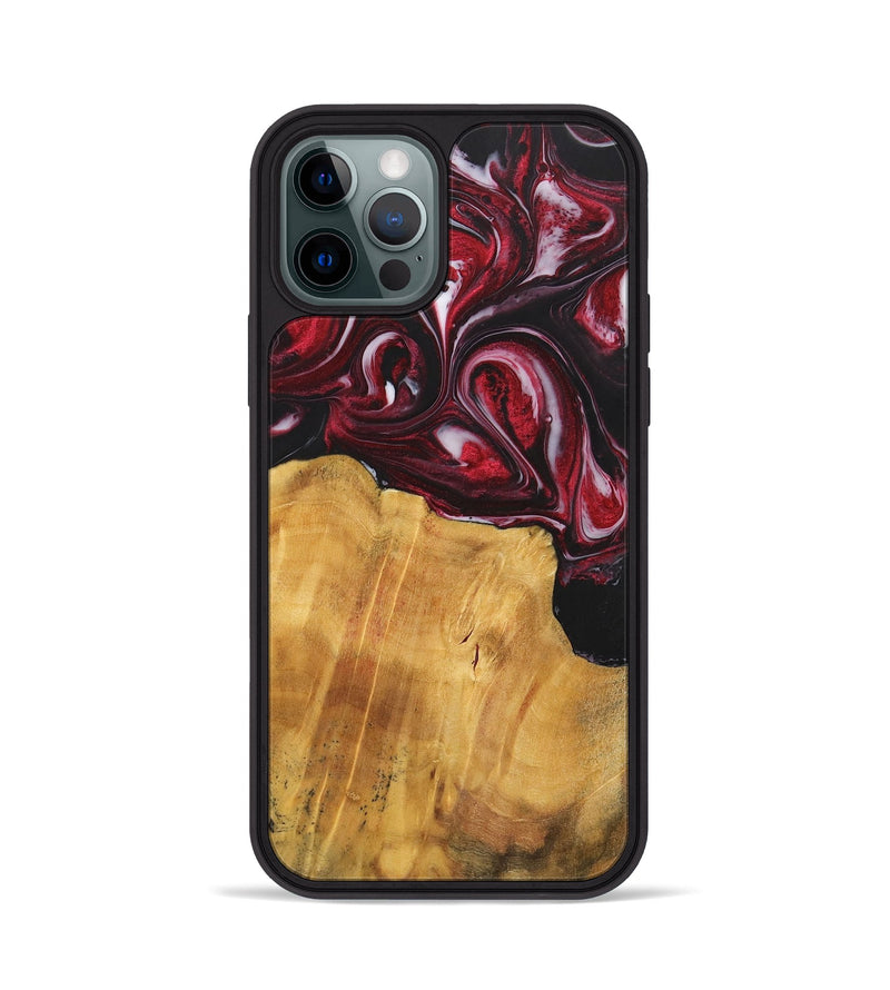 iPhone 12 Pro Wood+Resin Phone Case - Leroy (Red, 700957)
