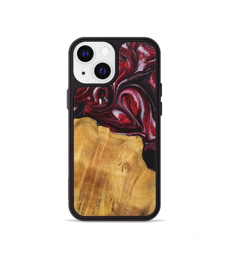 iPhone 13 mini Wood+Resin Phone Case - Leroy (Red, 700957)