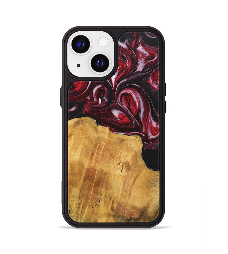 iPhone 13 Wood+Resin Phone Case - Leroy (Red, 700957)