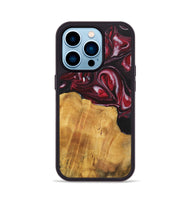 iPhone 14 Pro Wood+Resin Phone Case - Leroy (Red, 700957)