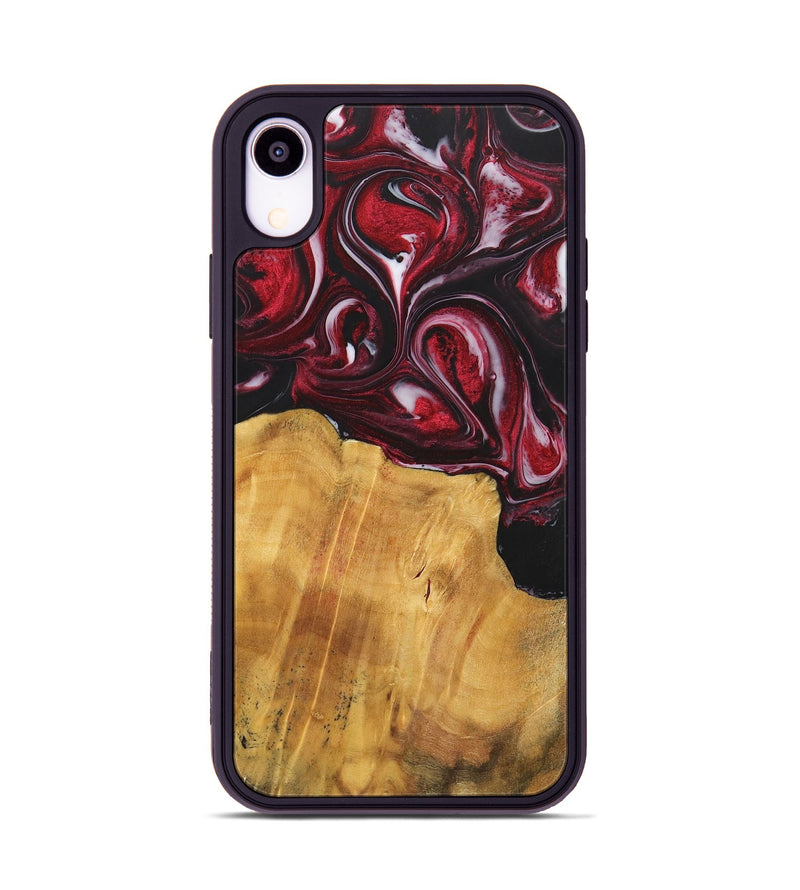 iPhone Xr Wood+Resin Phone Case - Leroy (Red, 700957)