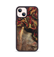 iPhone 14 Wood+Resin Phone Case - Latasha (Red, 700960)
