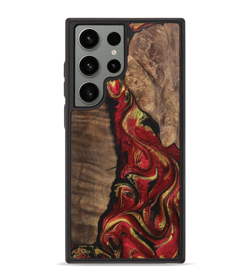 Galaxy S23 Ultra Wood+Resin Phone Case - Jason (Red, 700961)