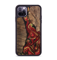 iPhone 11 Pro Max Wood+Resin Phone Case - Jason (Red, 700961)