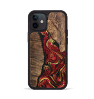 iPhone 12 Wood+Resin Phone Case - Jason (Red, 700961)