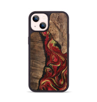 iPhone 14 Wood+Resin Phone Case - Jason (Red, 700961)
