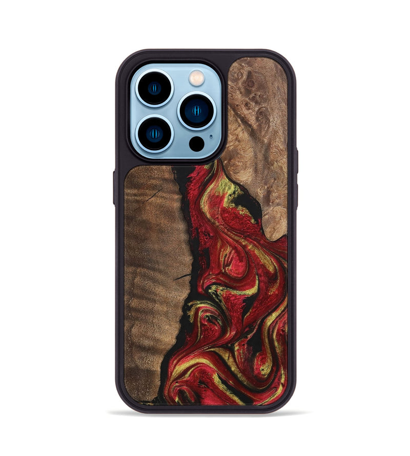 iPhone 14 Pro Wood+Resin Phone Case - Jason (Red, 700961)