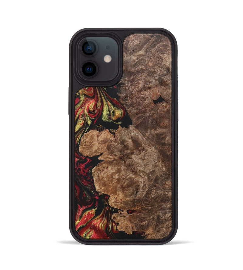 iPhone 12 Wood+Resin Phone Case - Haylee (Red, 700962)