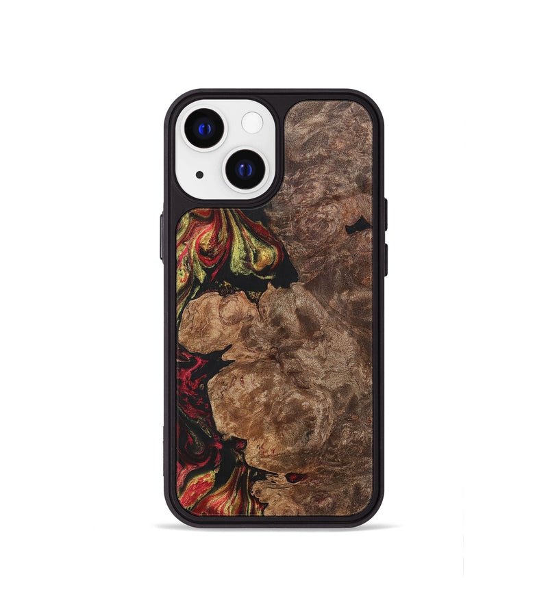 iPhone 13 mini Wood+Resin Phone Case - Haylee (Red, 700962)