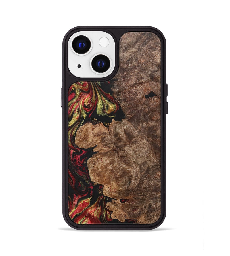 iPhone 13 Wood+Resin Phone Case - Haylee (Red, 700962)