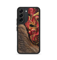 Galaxy S22 Wood+Resin Phone Case - Tatiana (Red, 700963)