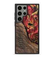 Galaxy S23 Ultra Wood+Resin Phone Case - Tatiana (Red, 700963)