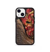 iPhone 13 mini Wood+Resin Phone Case - Tatiana (Red, 700963)