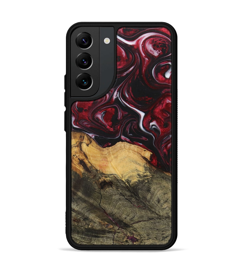 Galaxy S22 Plus Wood+Resin Phone Case - Leonel (Red, 700964)