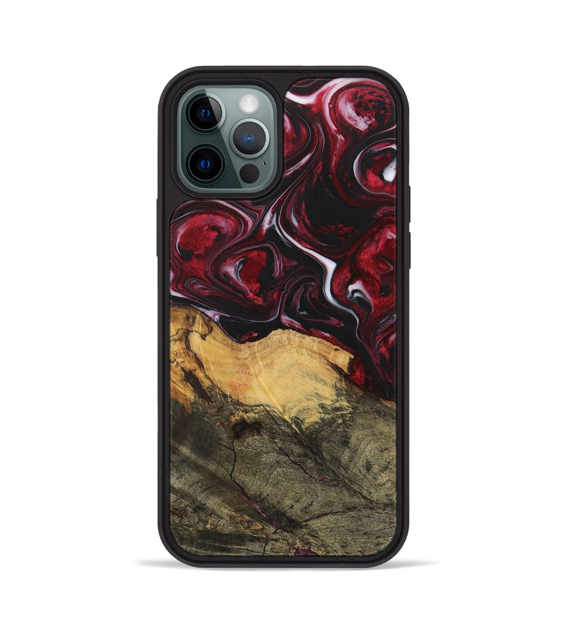 iPhone 12 Pro Wood+Resin Phone Case - Leonel (Red, 700964)