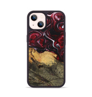 iPhone 14 Wood+Resin Phone Case - Leonel (Red, 700964)