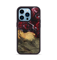 iPhone 14 Pro Wood+Resin Phone Case - Leonel (Red, 700964)