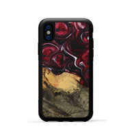 iPhone Xs Wood+Resin Phone Case - Leonel (Red, 700964)
