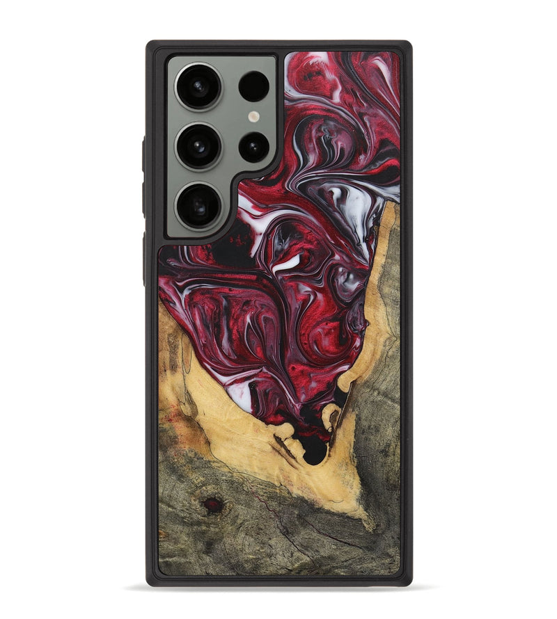 Galaxy S23 Ultra Wood+Resin Phone Case - Teagan (Red, 700965)