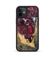 iPhone 12 Wood+Resin Phone Case - Teagan (Red, 700965)