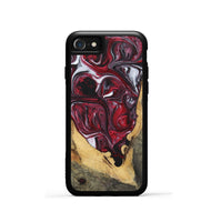 iPhone SE Wood+Resin Phone Case - Teagan (Red, 700965)