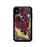 iPhone Xs Wood+Resin Phone Case - Teagan (Red, 700965)